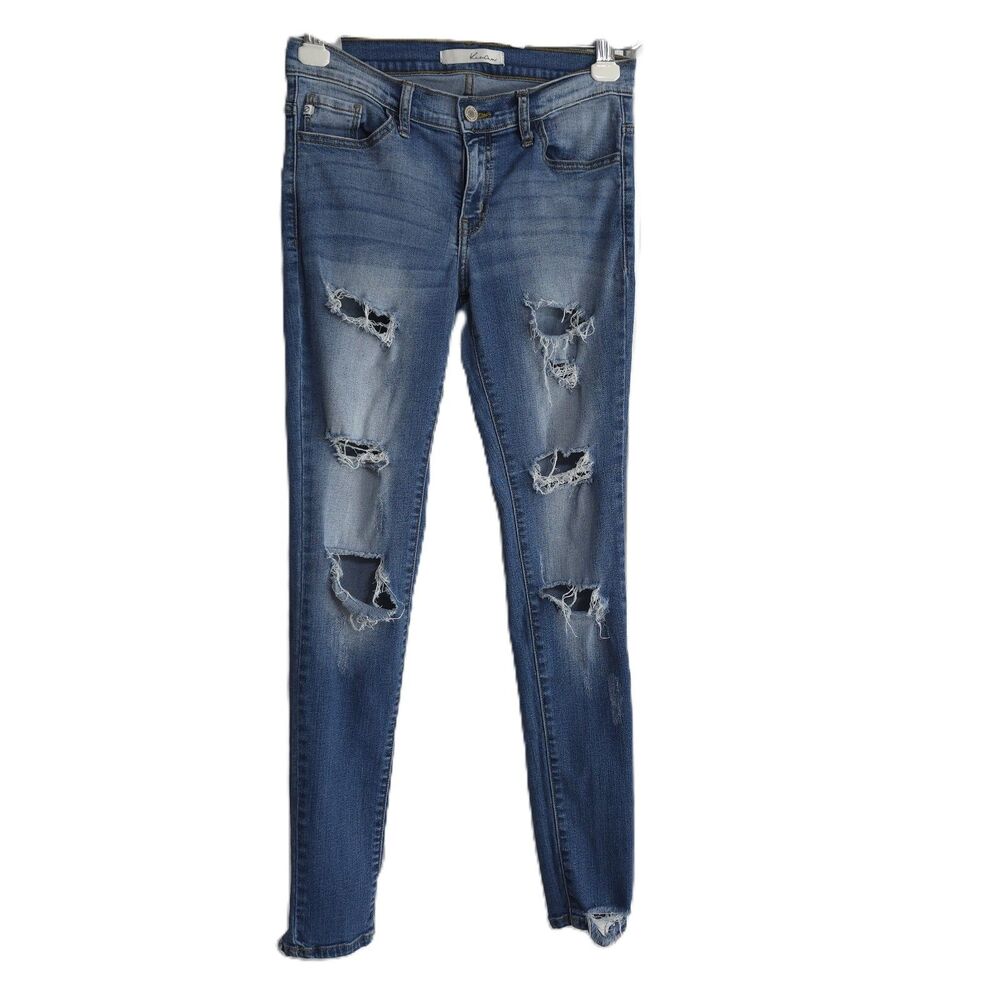KanCan Destroyed distressed skinny jeans light medium wash KC8104 W7/27